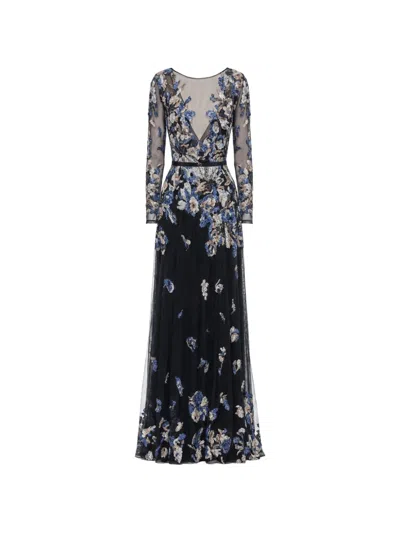 Saiid Kobeisy Embroidered Maxi Dress In Black