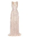 Saiid Kobeisy Embroidered Maxi Dress In Brown