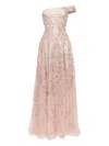 Saiid Kobeisy Off-shoulder Long Embroidered Dress In Pink