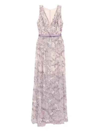 Saiid Kobeisy Embroidered Maxi Dress In Pink