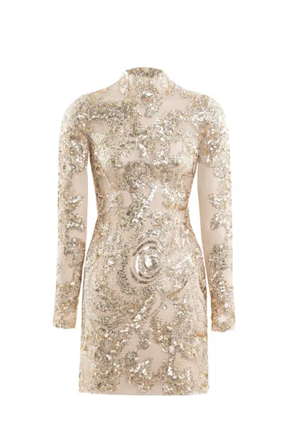 Saiid Kobeisy Sequin-embelllishment Mini Dress In Gold