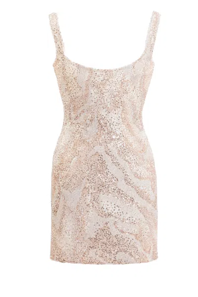 Saiid Kobeisy Embroidered Mini Dress In Neutral