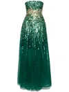 Saiid Kobeisy Embroidered Strapless Dress In Green