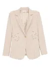 Saiid Kobeisy Embroidered Tailored Blazer In Neutral