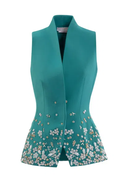 Saiid Kobeisy Embroidered Tailored Jacket In Blue