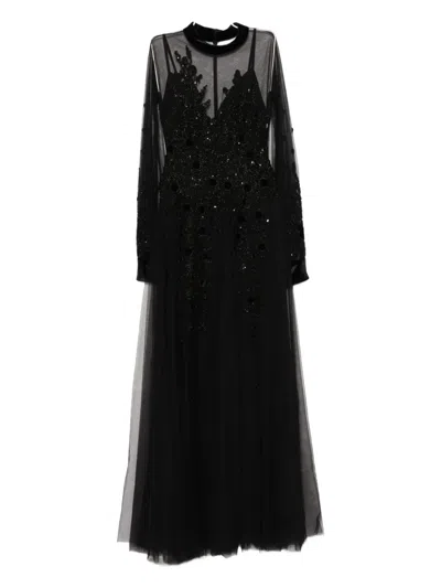 Saiid Kobeisy Embroidered Tulle Gown In Black