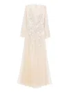 Saiid Kobeisy Embroidered Velvet Gown In Neutral