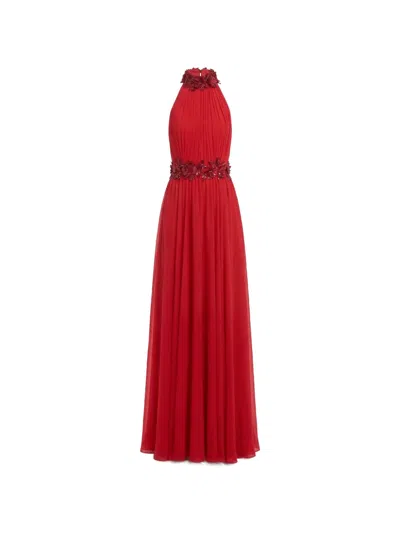 Saiid Kobeisy Floral-detail Maxi Dress In Red