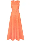 Saiid Kobeisy Neoprene Dress With Matching Embroidery In Orange