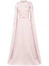 Saiid Kobeisy Floral Embroidered Scuba Kaftan In Pink