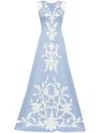 Saiid Kobeisy Neoprene Dress With Matching Embroidery In Blue