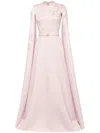 Saiid Kobeisy Floral Embroidered Scuba Kaftan In Pink