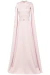 Saiid Kobeisy Floral Embroidered Scuba Kaftan In Pink