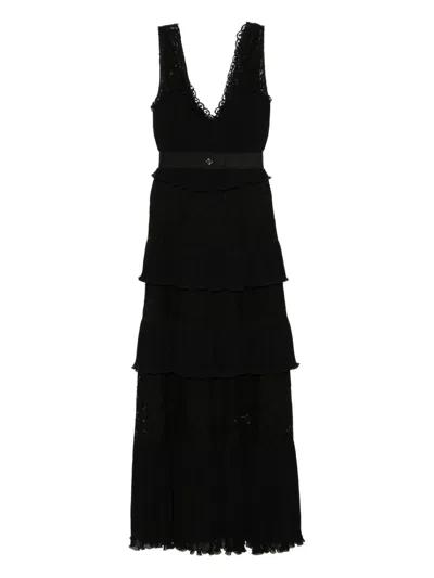Saiid Kobeisy Floral-lace Maxi Dress In Black