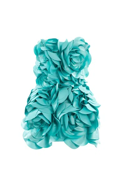 Saiid Kobeisy Floral Mini Dress In Blue