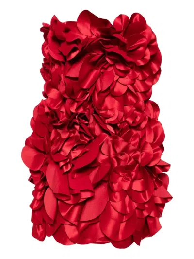 Saiid Kobeisy Floral-embellishment Mini Dress In Red