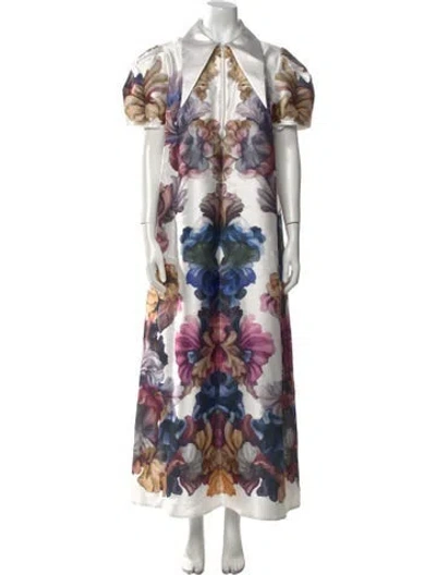 Pre-owned Saiid Kobeisy Floral Print Long Dress In Multi