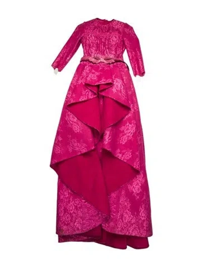 Pre-owned Saiid Kobeisy Floral Print Long Dress In Pink