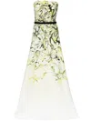 Saiid Kobeisy Sk Jet Black Strapless A-line Dress In Green
