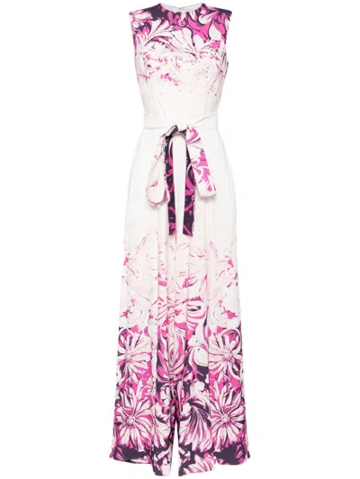 Saiid Kobeisy Floral-print Wide-leg Jumpsuit In Magenta Print