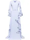 Saiid Kobeisy Floral Printed Kaftan In Purple