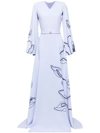 SAIID KOBEISY SAIID KOBEISY FLORAL PRINTED CREPE KAFTAN