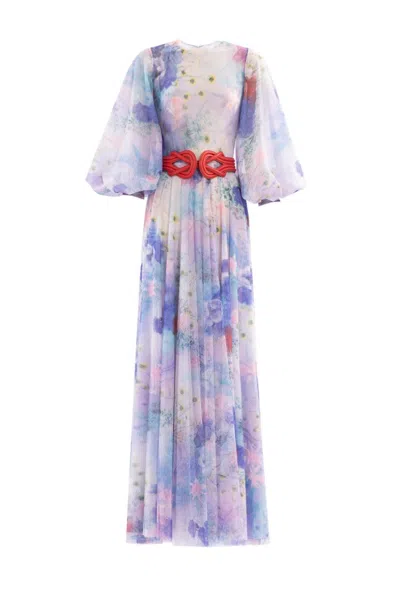 Saiid Kobeisy Floral Printed Long Dress In Multi