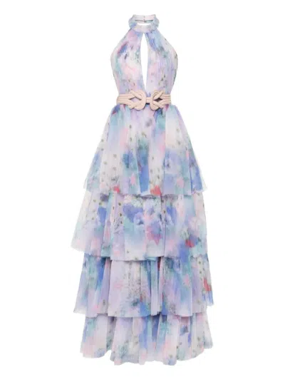 SAIID KOBEISY FLORAL PRINTED LONG DRESS