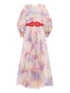 Saiid Kobeisy Floral-printed Tulle Gown In Purple