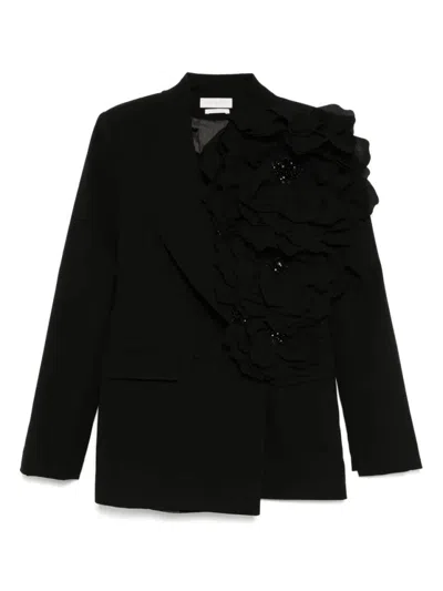 Saiid Kobeisy Floral Tailored Jacket In Black