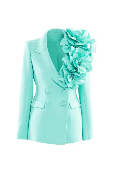 Saiid Kobeisy Floral Tailored Jacket In Green