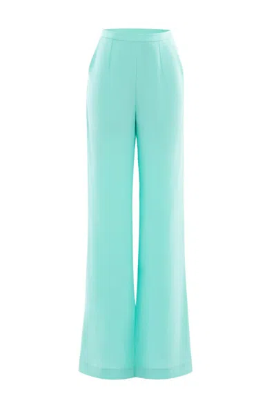 Saiid Kobeisy Floral Tailored Pants In Blue