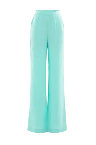 Saiid Kobeisy Floral Tailored Pants In Blue