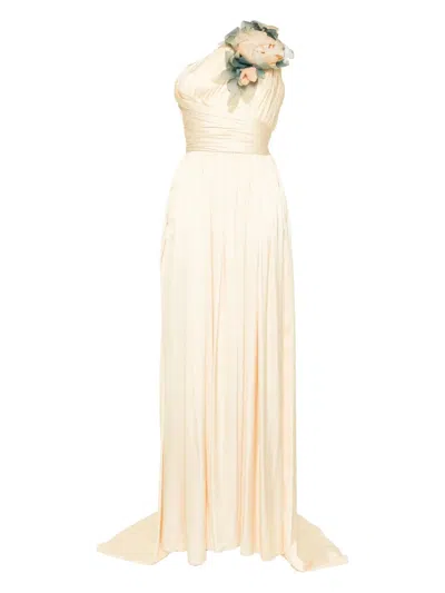 Saiid Kobeisy Flower Embroidered Dress In Neutral