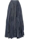 Saiid Kobeisy Gathered Denim Maxi Skirt In Blue