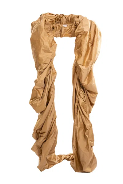 Saiid Kobeisy Gold Taffeta Cape In Brown