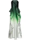 Saiid Kobeisy Gradient-effect Taffeta Strapless Dress In Grün