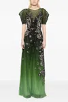 Saiid Kobeisy Gradient Print Tulle Jumpsuit In Multi