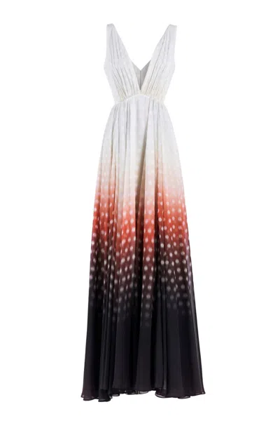 Saiid Kobeisy Polka Dot-print Full-skirt Dress In Multi