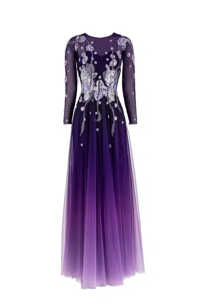 Saiid Kobeisy Gradient Printed Dress With Beading
