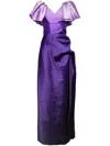 Saiid Kobeisy Gradient Printed Dress With Slit In Purple