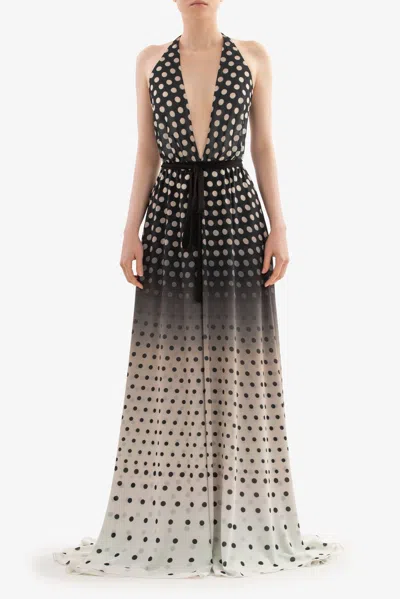 Saiid Kobeisy Gradient Printed Gown In Multi