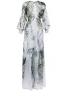 Saiid Kobeisy Graphic-print Beaded Tulle Dress In White