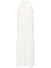 Saiid Kobeisy Halterneck Crochet Maxi Dress In Weiss