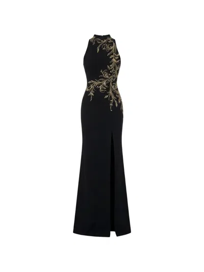 Saiid Kobeisy Halterneck Embellished Maxi Dress In Black