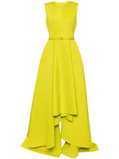 Saiid Kobeisy High-low Neoprene Gown In Green