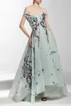 Saiid Kobeisy High-low Off Shoulder Tulle Beaded Gown In Multi