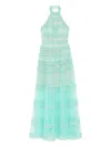Saiid Kobeisy High-neck Lace Maxi Dress In Green