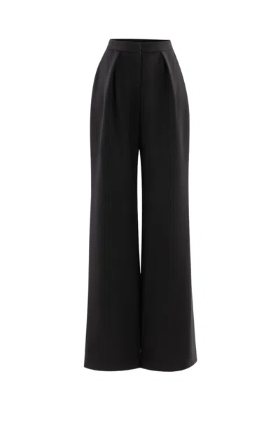 Saiid Kobeisy High-waisted Tailored Wide-leg Pants With Pleated Front In Black