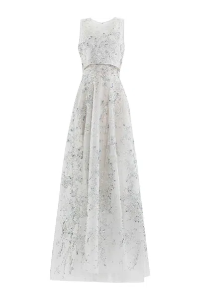 Saiid Kobeisy Intricately Embroidered Off-white Maxi Dress